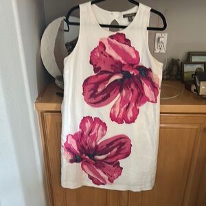 Tommy Bahama White Dress with Pink Floral Design